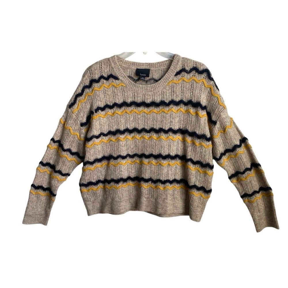 Lumiere Sweater With Wavy Pattern Preppy Oversized Size Small